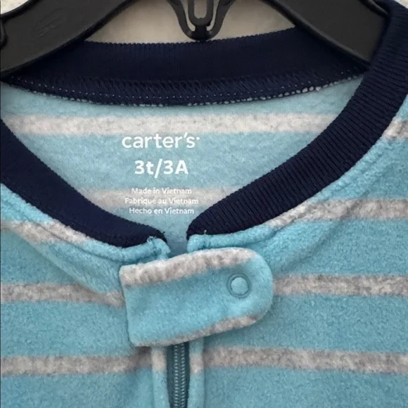 Carter’s Boys Pajamas 2-Pack Size 3T Footed Sleepers Trucks & Stripes - Picture 9 of 12